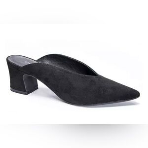 Chinese Laundry Black Suede Mules